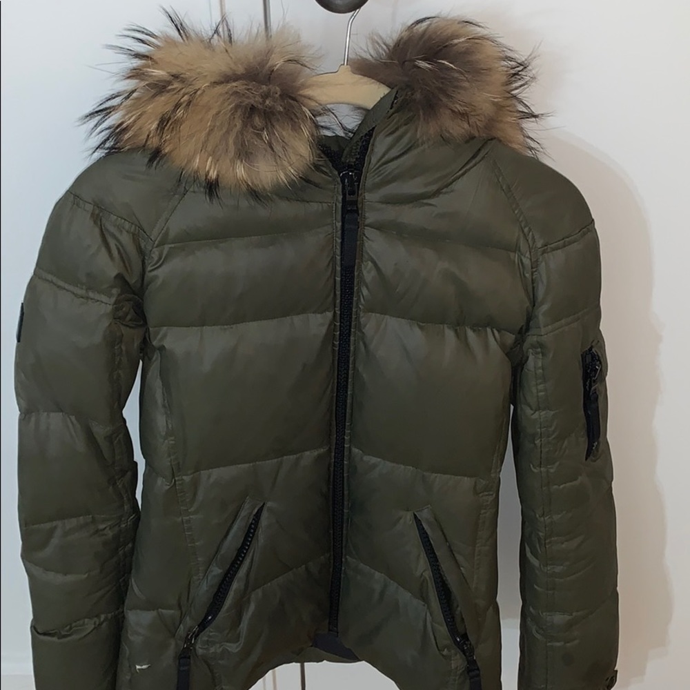 Olive Green SAM Jacket with Fur Hood